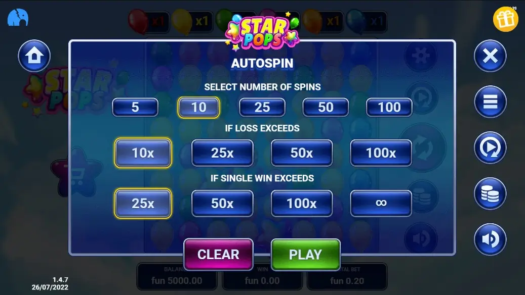 Star Pops Walzen drehen